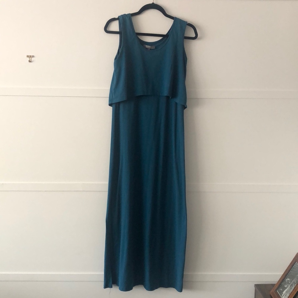 Teal Sleeveless Maxi with detachable crop top